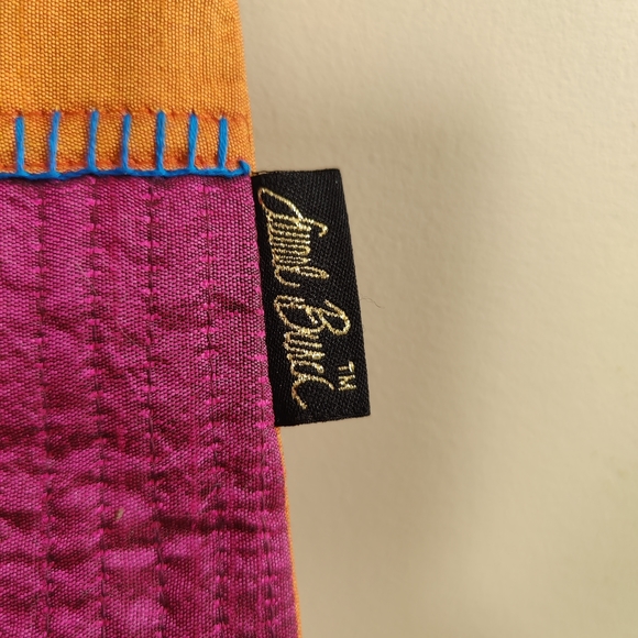 Laurel Burch Purse Handbag with Cats & Umbrella. Snap closure. Magenta Orange - Picture 4 of 4